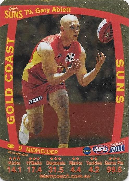 Gary Ablett, Gold, 2011 Teamcoach AFL