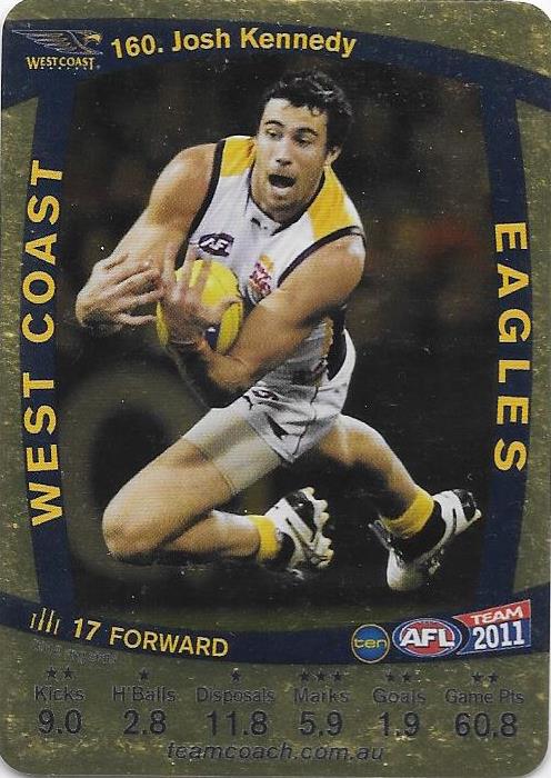 Josh Kennedy, Gold, 2011 Teamcoach AFL
