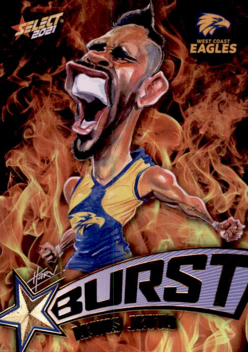 Lewis Jetta, Fire Starburst, 2021 Select AFL Footy Stars