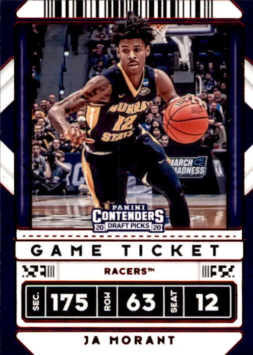 Ja Morant, Red Game Ticket, 2020 Panini Contenders Draft Picks Basketball NBA