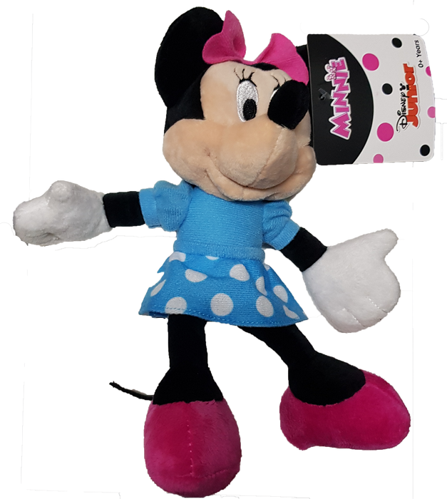 Disney Junior Minnie Mouse with Blue Dotty Dress Small Plush Toy