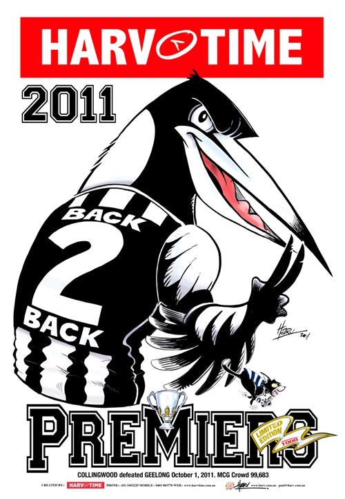 Collingwood Magpies, 2011 Premiers, Harv Time Poster