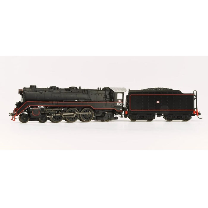 Australian Railway Models HO C38 Class 4-6-2 Pacific Express Passenger Locomotive #3820 Black with Red Lining