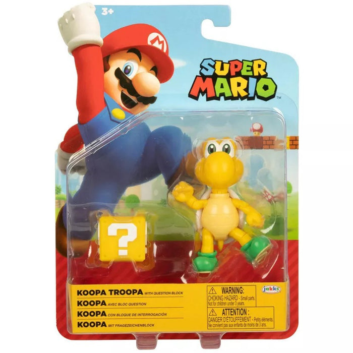 World of Nintendo Super Mario Koopa Troopa with Question Block Action Figure
