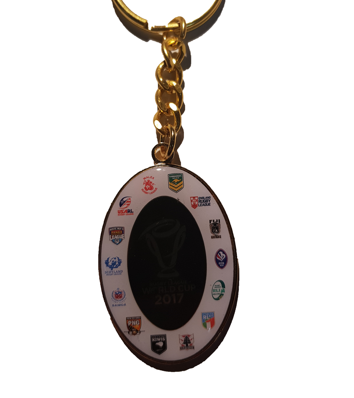 2017 Rugby League World Cup Oval Metal Keyring
