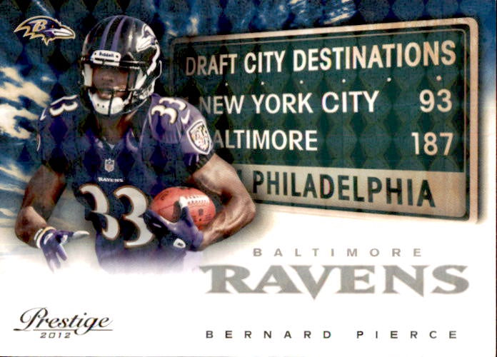 Bernard Pierce, RC, Destinations /100, 2012 Panini Prestige Football NFL