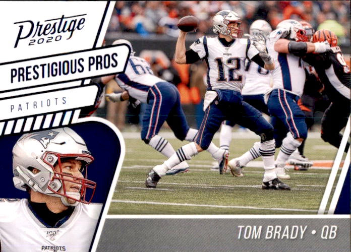 Tom Brady, Prestigious Pros, Blue Parallel, 2020 Panini Prestige Football NFL