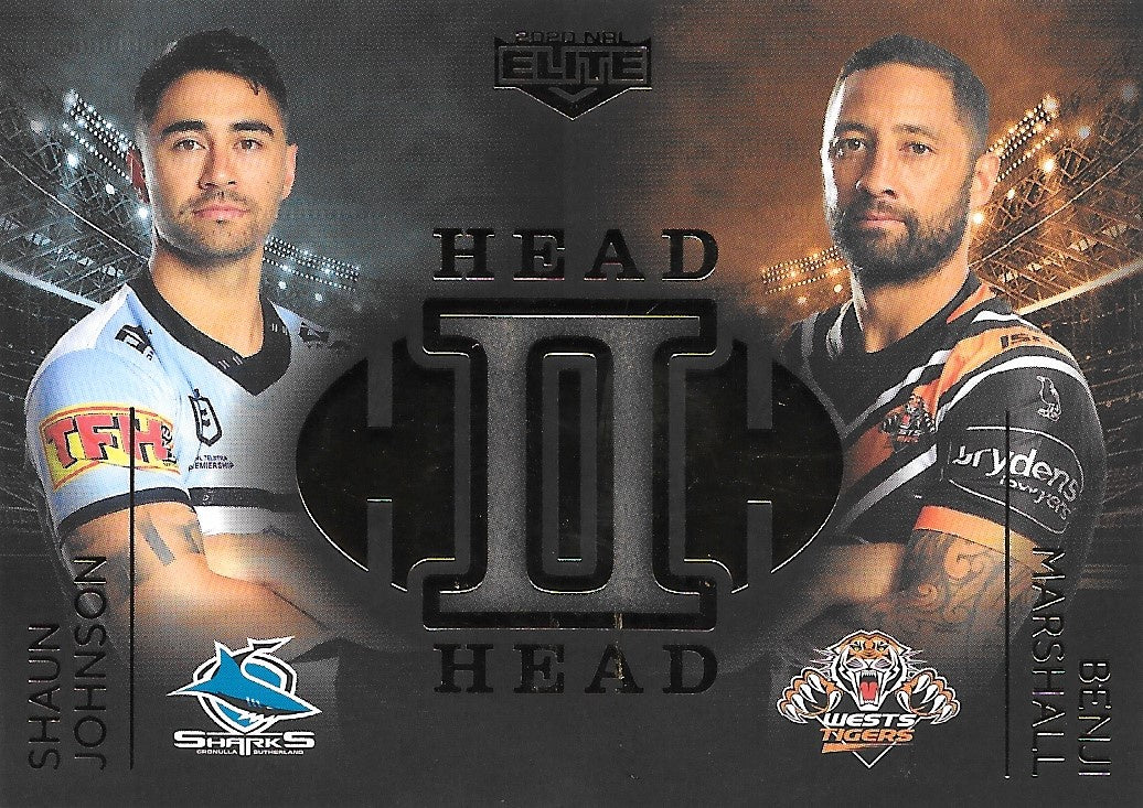 Shaun Johnson, Benji Marshall, Head to Head Case Card, 2020 TLA Elite NRL