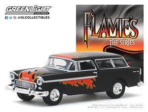 1955 Chevrolet Nomad, Flames Series, 1:64 Diecast Vehicle