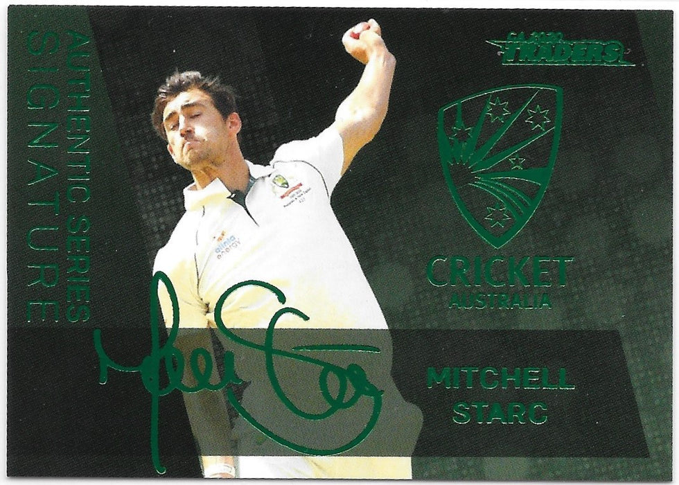 Mitchell Starc, Green Foil Signature, 2020-21 TLA Cricket Australia and BBL