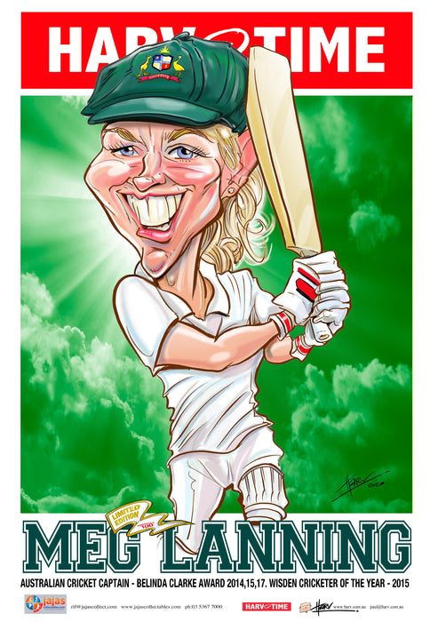 Meg Lanning, Womens Cricket Harv Time Poster