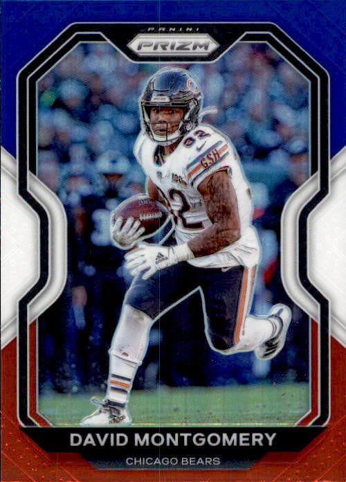 David Montgomery, Red White Blue Prizm, 2020 Panini Prizm Football NFL