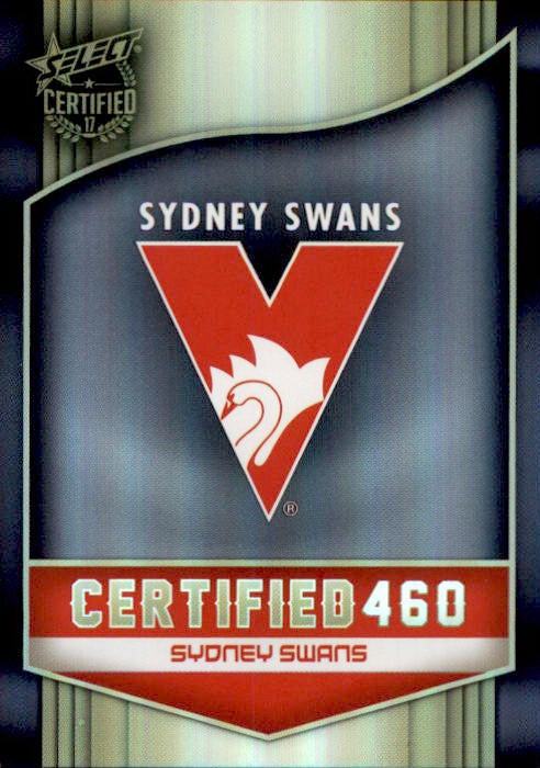 Sydney Swans Logo Checklist, Certified 460, 2016 Select AFL Certified