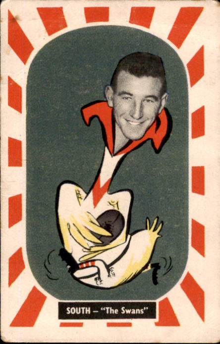 Fred Goldsmith, 1957 Kornies Footballers Mascot Card - South Melbourne Swans