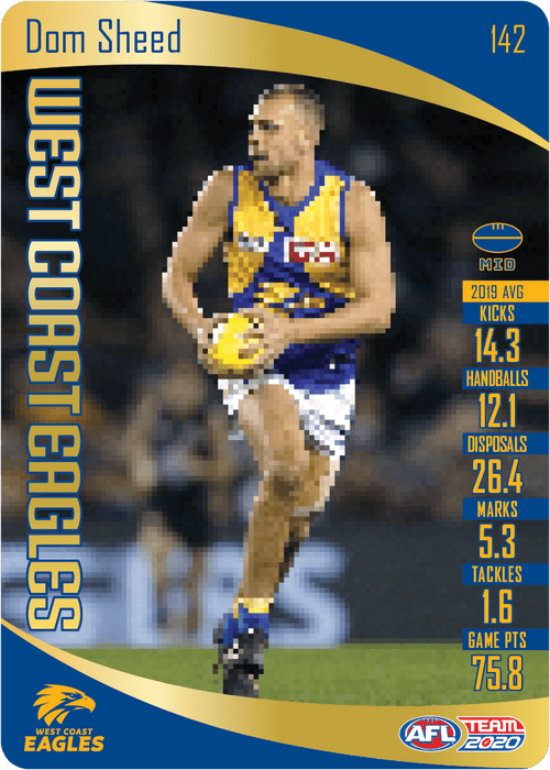 Dom Sheed, Gold, 2020 Teamcoach AFL