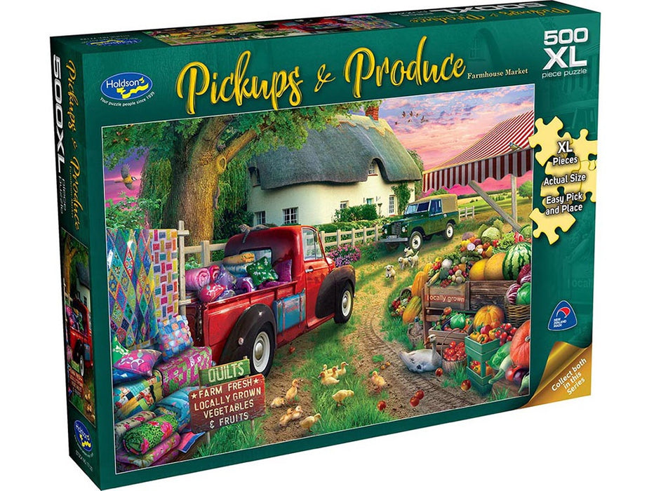 PICKUPS & PRODUCE, Farmhouse Market, 500XL Piece Jigsaw Puzzle