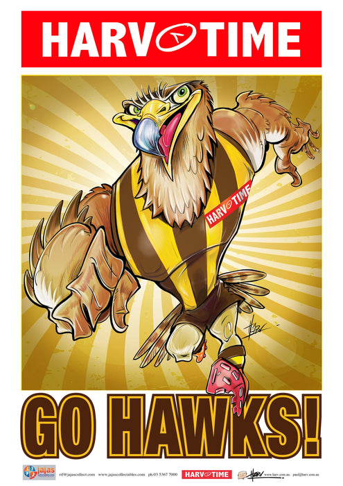Hawthorn Hawks, Mascot Print Harv Time Poster (2021)