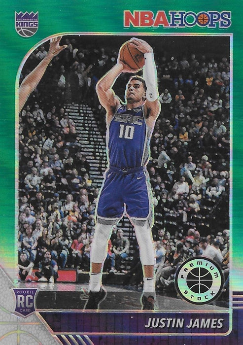 Justin James, RC, Green Prizm, 2019-20 Panini Hoops Premium Stock Basketball NBA