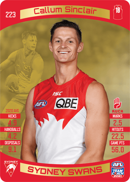 Callum Sinclair, Gold, 2021 Teamcoach AFL