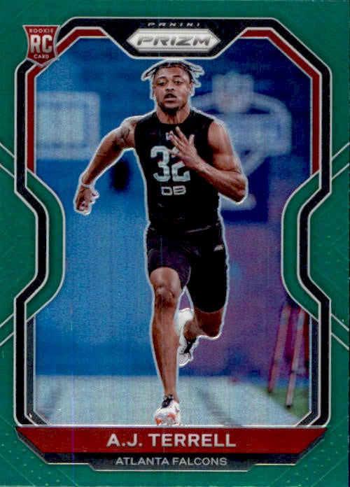 AJ Terrell, RC, Green Prizm, 2020 Panini Prizm Football NFL
