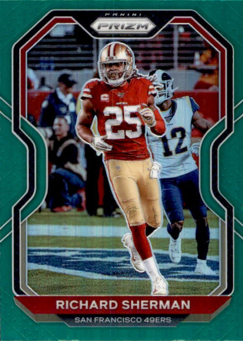 Richard Sherman, Green Prizm, 2020 Panini Prizm Football NFL