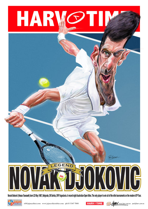 Novak Djokovic, Tennis, Harv Time Poster