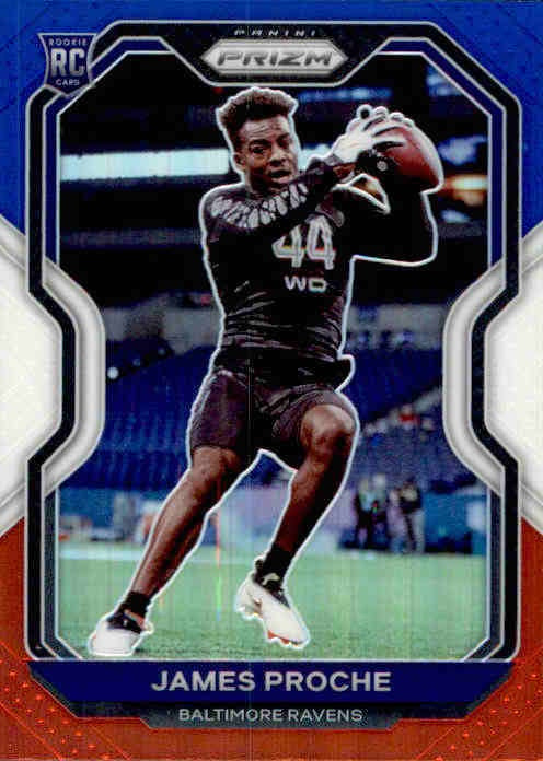 James Proche, RC, Red White Blue Prizm, 2020 Panini Prizm Football NFL