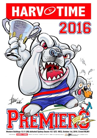 Western Bulldogs, 2016 Premiers, Harv Time Poster