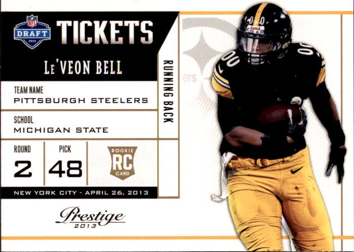 Le'Veon Bell, RC, Tickets, 2013 Panini Prestige Football NFL
