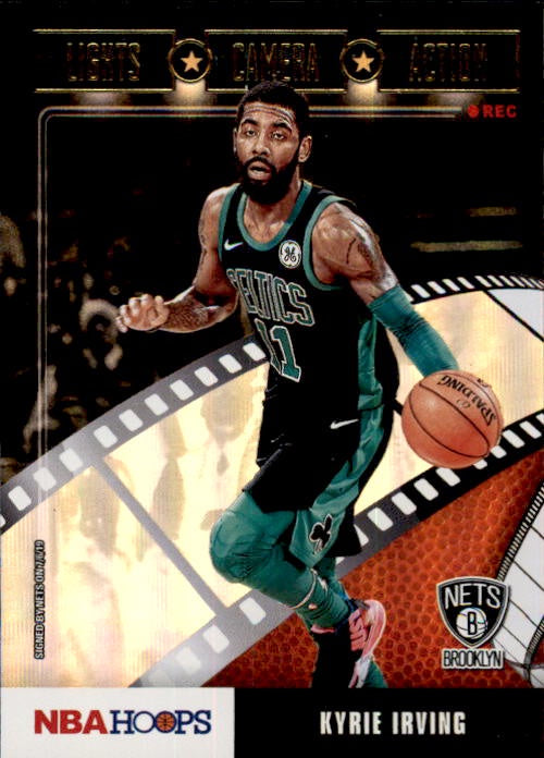 Kyrie Irving, Gold, Lights Camera Action, 2019-20 Panini Hoops Basketball NBA