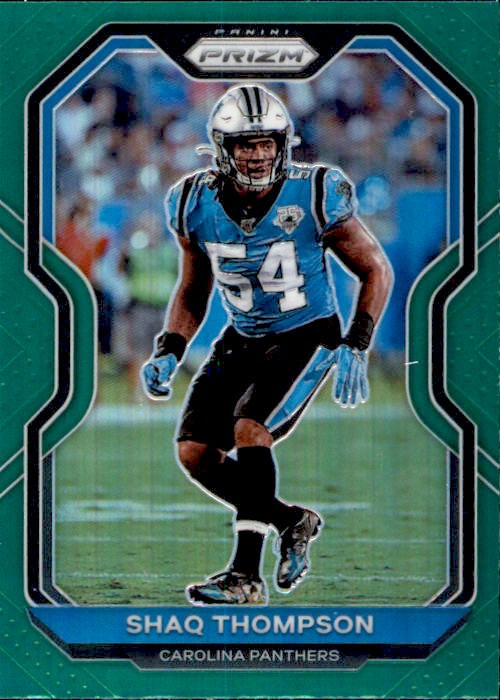 Shaq Thompson, Green Prizm, 2020 Panini Prizm Football NFL