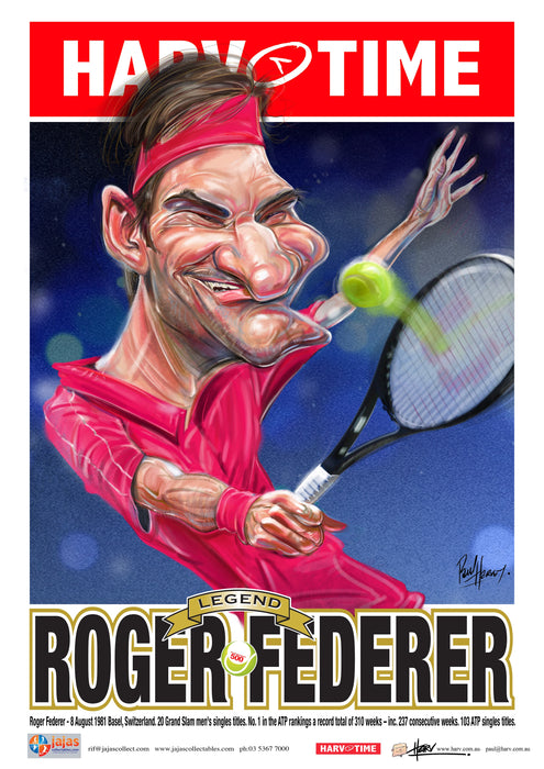 Roger Federer, Tennis, Harv Time Poster