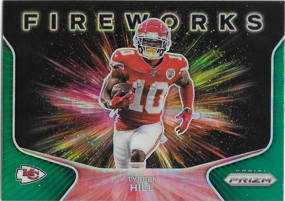 Tyreek Hill, Green Fireworks, 2020 Panini Prizm Football NFL