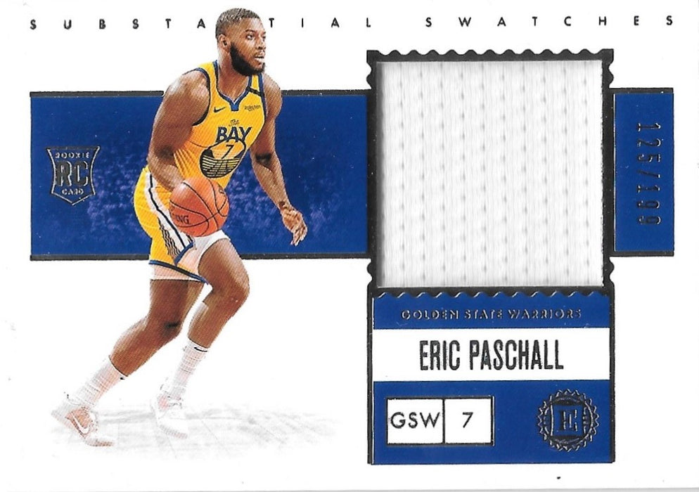 Eric Paschall, RC, Substantial Swatches, 2019-20 Panini Encased Basketball NBA