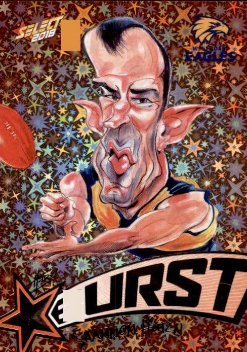 Shannon Hurn, Starburst Orange Caricatures, 2018 Select AFL Footy Stars