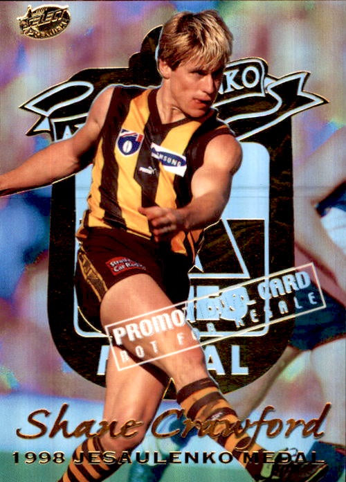 Shane Crawford, Jesaulenko Medal PROMO Card, 1999 Select AFL