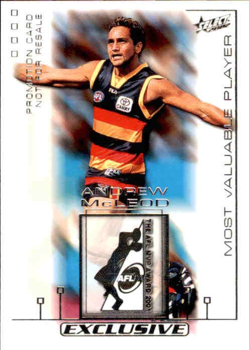 Andrew McLeod, Silver MVP Award PROMOTIONAL Card, 2002 Select AFL Exclusive