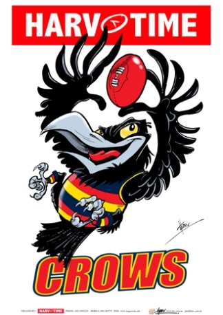 Adelaide Crows, Mascot Print Harv Time Poster — Ja Ja's Collectables