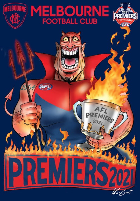 Melbourne Demons 2021 AFL Premiers Caricature Sticker