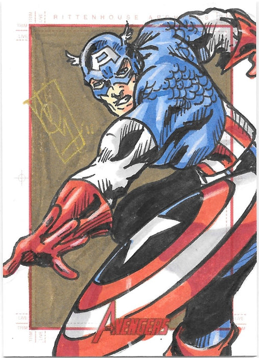Captain America, SketchaFEX Sketch Card, 2011 Rittenhouse Marvel Avengers