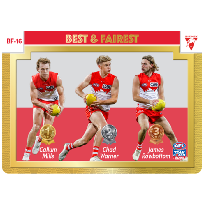 Sydney Swans, Gold Best & Fairest, 2023 Teamcoach AFL