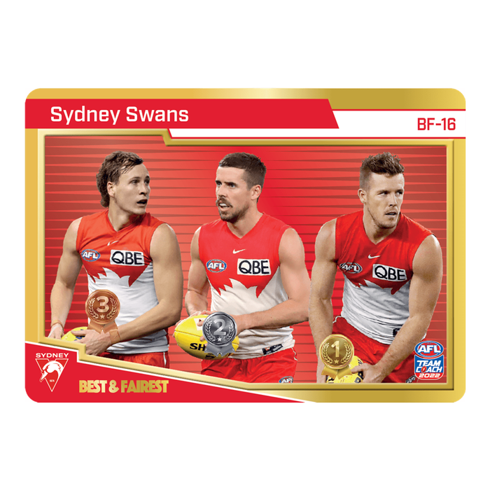Sydney Swans, Best & Fairest Gold, 2022 Teamcoach AFL