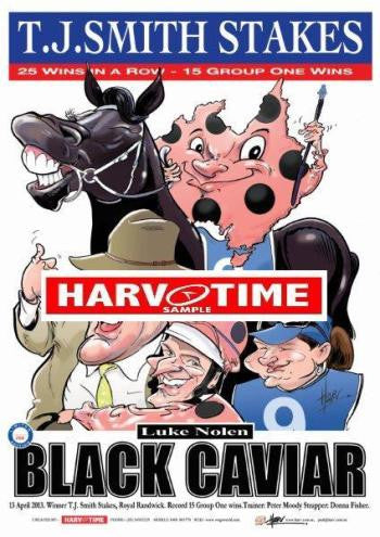 Black Caviar, TJ Smith Stakes, Harv Time Poster