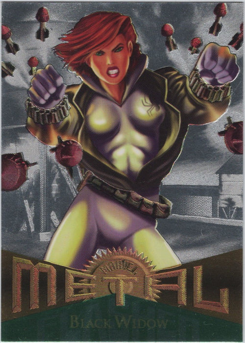 Black Widow, #10, Silver Flasher Parallel, 1995 Marvel Metal Universe