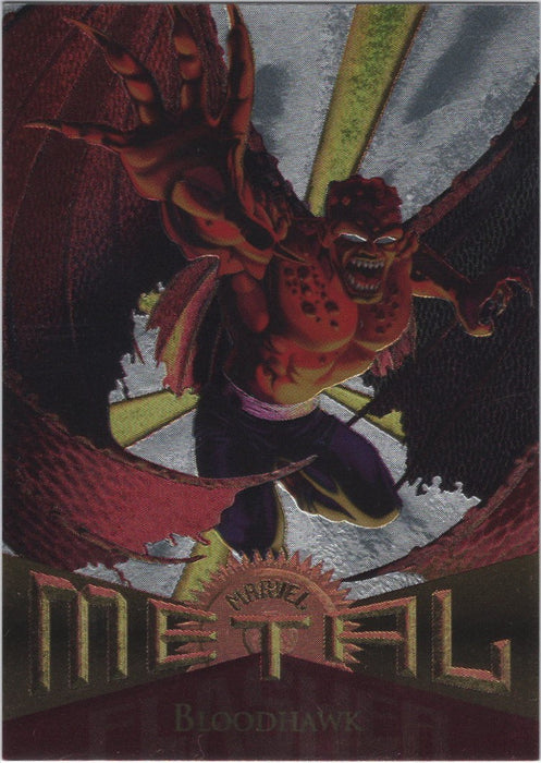 Bloodhawk, #43, Silver Flasher Parallel, 1995 Marvel Metal Universe