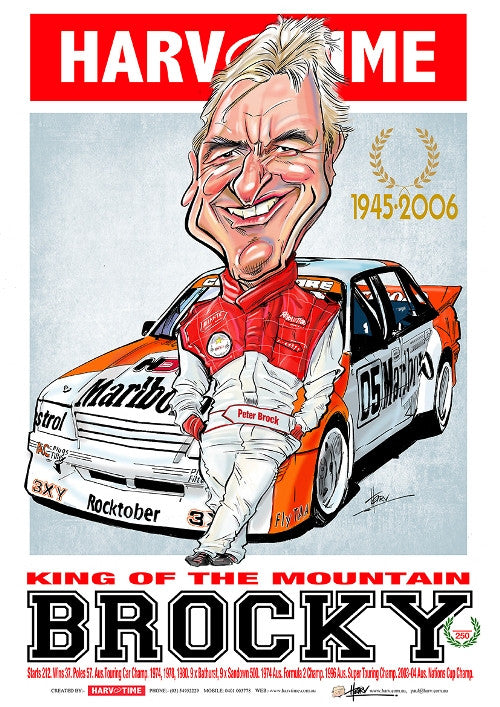 Peter Brock, King of the Mountain, Harv Time Poster