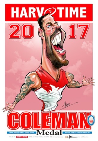 Lance Franklin, 2017 Coleman Medallist, Harv Time Poster