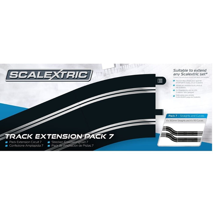 SCALEXTRIC TRACK EXTENSION PACK 7 - 4 X STRAIGHTS & 4 X R4 CURVES
