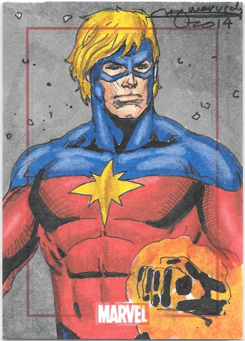 Captain Marvel, SketchaFEX Sketch Card, 2014 Rittenhouse Marvel 75 Years