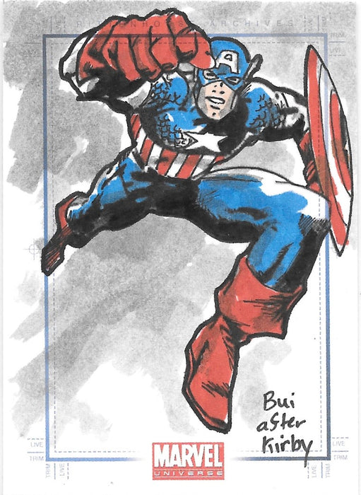Captain America, SketchaFEX Sketch Card, 2011 Rittenhouse Marvel Universe